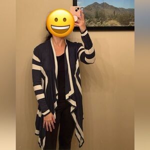 Blue and White Cardigan